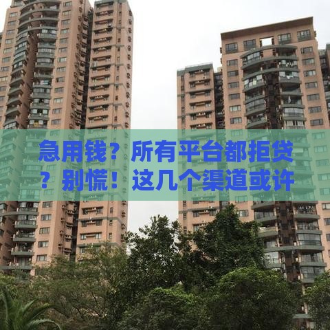 急用钱？所有平台都拒贷？别慌！这几个渠道或许能帮到你！