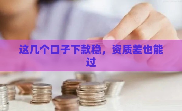 这几个口子下款稳，资质差也能过