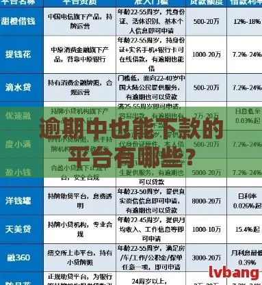 逾期中也能下款的平台有哪些？