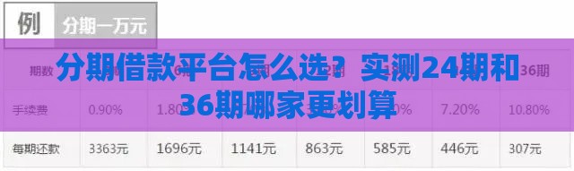 分期借款平台怎么选？实测24期和36期哪家更划算