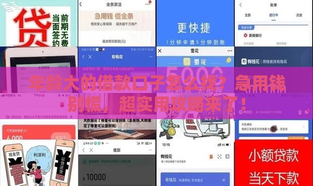 年龄大的借款口子怎么找？急用钱别慌，超实用攻略来了！