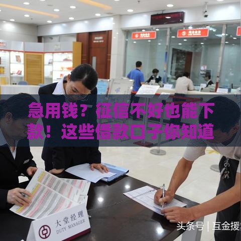 急用钱？征信不好也能下款！这些借款口子你知道吗