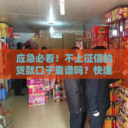 应急必看！不上征信的贷款口子靠谱吗？快速下钱攻略大揭秘