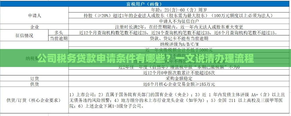 公司税务贷款申请条件有哪些？一文说清办理流程