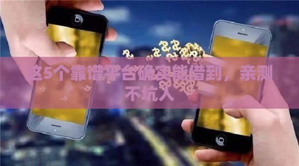 这5个靠谱平台确实能借到，亲测不坑人