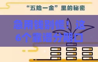 急用钱别慌！这6个靠谱分期口子，轻松缓解压力