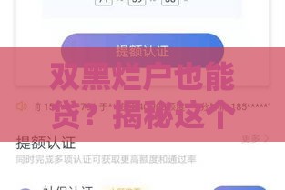 双黑烂户也能贷？揭秘这个低门槛口子为何能快速下款！
