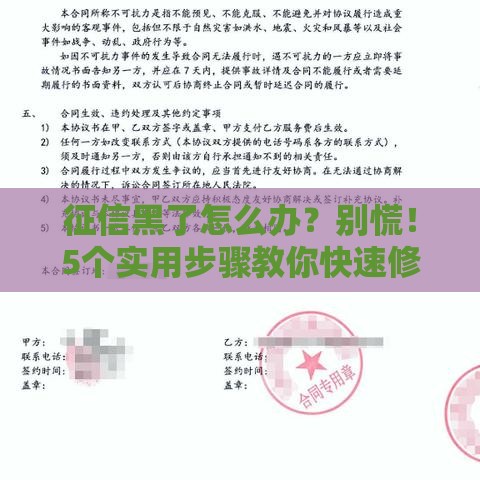 征信黑了怎么办？别慌！5个实用步骤教你快速修复信用记录