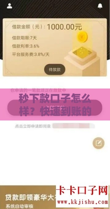 秒下款口子怎么样？快速到账的贷款产品靠谱吗