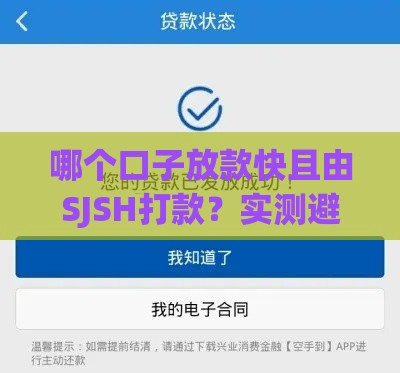哪个口子放款快且由SJSH打款？实测避坑指南！