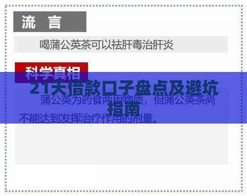 21天借款口子盘点及避坑指南