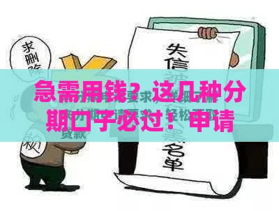 急需用钱？这几种分期口子必过！申请技巧全解析