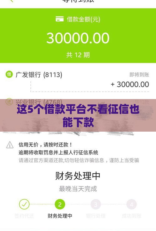 这5个借款平台不看征信也能下款