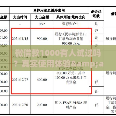 微借款1000有人试过吗？真实使用体验&amp;避坑指南