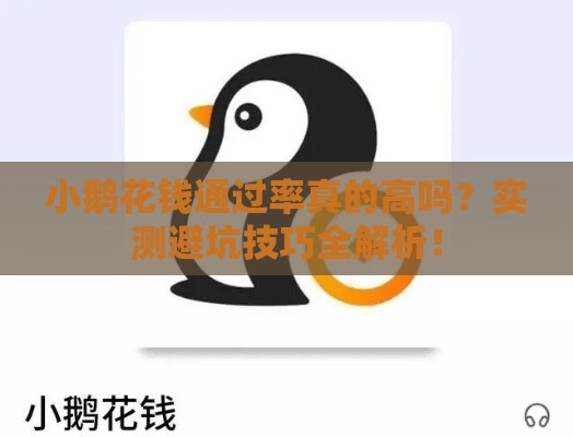 小鹅花钱通过率真的高吗？实测避坑技巧全解析！