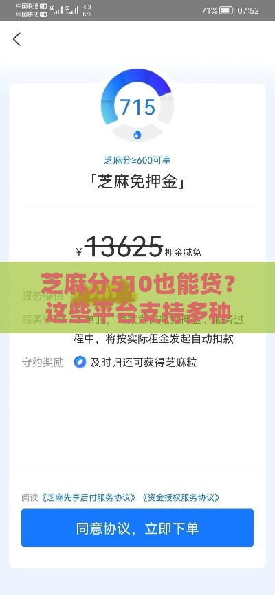 芝麻分510也能贷？这些平台支持多种贷款类型