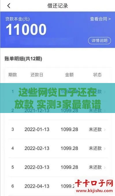 这些网贷口子还在放款 实测3家最靠谱