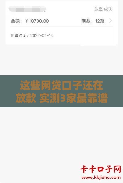 这些网贷口子还在放款 实测3家最靠谱