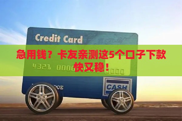 急用钱？卡友亲测这5个口子下款快又稳！