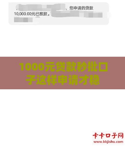 1000元贷款秒批口子这样申请才稳