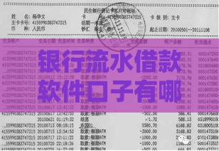 银行流水借款软件口子有哪些？这几个靠谱平台急用钱也能下款！