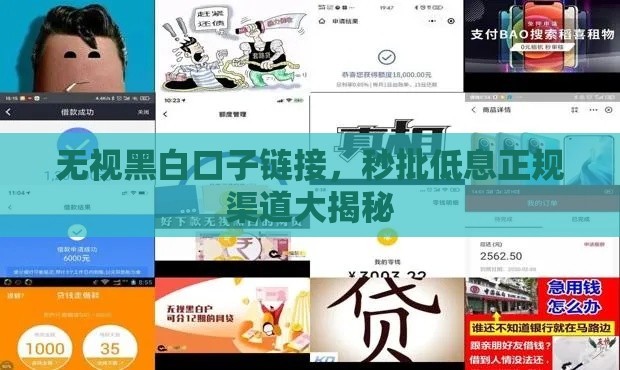 无视黑白口子链接，秒批低息正规渠道大揭秘