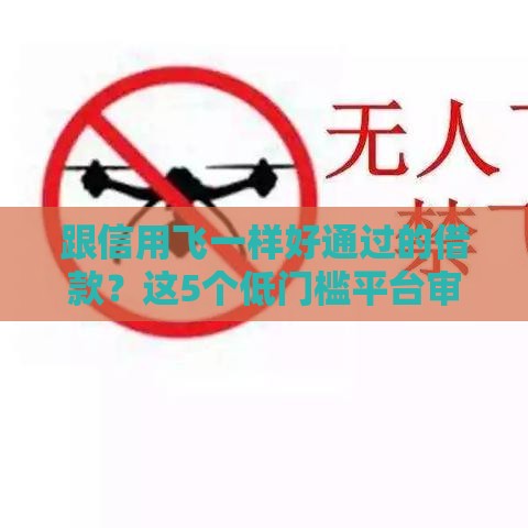 跟信用飞一样好通过的借款？这5个低门槛平台审核快、到账稳！