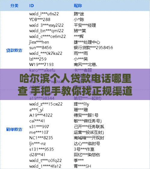 哈尔滨个人贷款电话哪里查 手把手教你找正规渠道