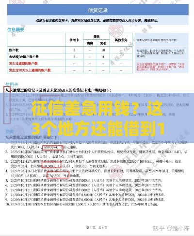 征信差急用钱？这3个地方还能借到1000元！