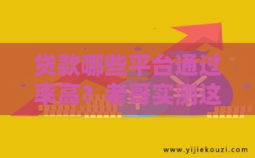贷款哪些平台通过率高？老哥实测这5类好下款