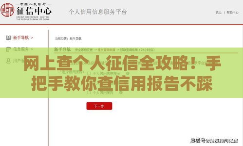 网上查个人征信全攻略！手把手教你查信用报告不踩坑