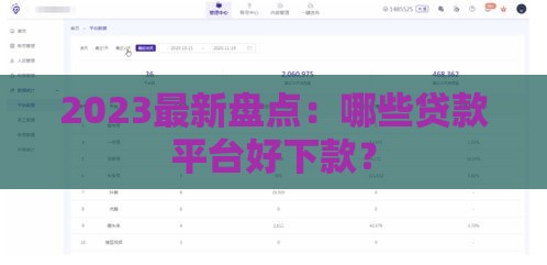 2023最新盘点：哪些贷款平台好下款？