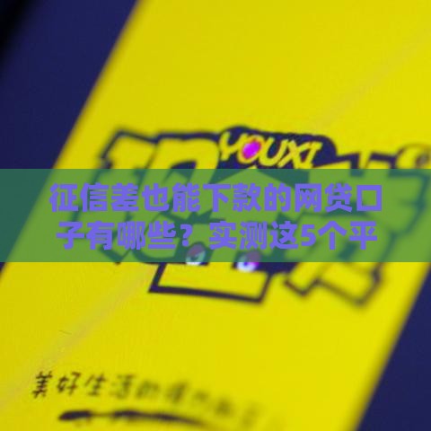 征信差也能下款的网贷口子有哪些？实测这5个平台通过率高