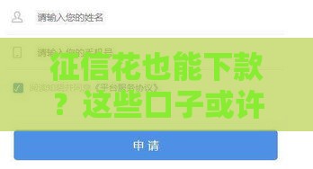 征信花也能下款？这些口子或许能帮你应急！