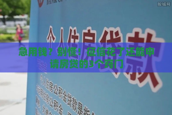急用钱？别慌！征信花了还能申请房贷的3个窍门