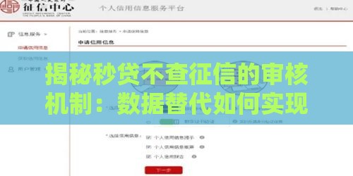 揭秘秒贷不查征信的审核机制：数据替代如何实现？