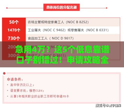 急用4万？这5个低息靠谱口子别错过！申请攻略全解析