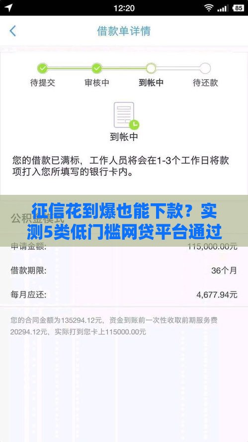 征信花到爆也能下款？实测5类低门槛网贷平台通过率