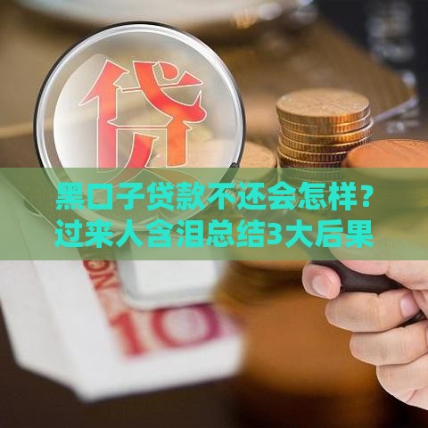 黑口子贷款不还会怎样？过来人含泪总结3大后果