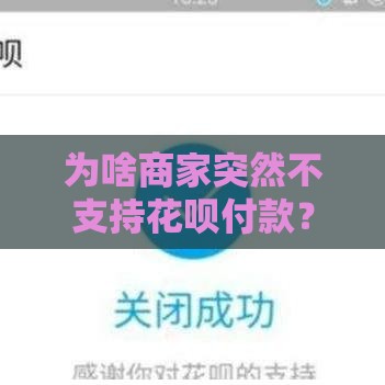 为啥商家突然不支持花呗付款？这5个原因你一定得知道！