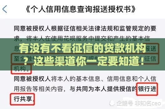 有没有不看征信的贷款机构？这些渠道你一定要知道！