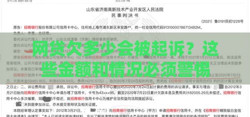 网贷欠多少会被起诉？这些金额和情况必须警惕