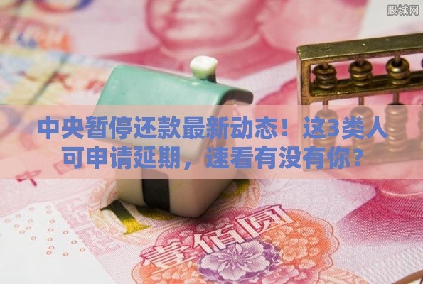 中央暂停还款最新动态！这3类人可申请延期，速看有没有你？