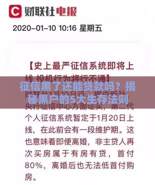 征信黑了还能贷款吗？揭秘黑户的5大生存法则