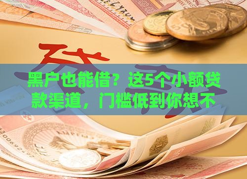 黑户也能借？这5个小额贷款渠道，门槛低到你想不到！