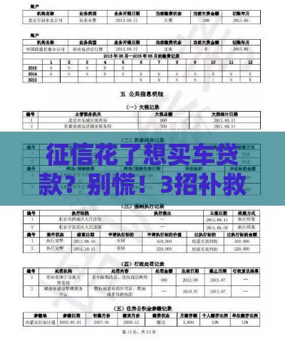 征信花了想买车贷款？别慌！3招补救顺利过审