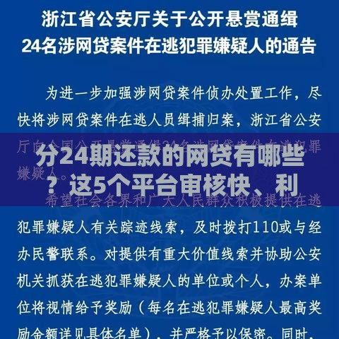 分24期还款的网贷有哪些？这5个平台审核快、利息低！