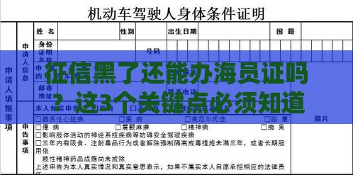 征信黑了还能办海员证吗？这3个关键点必须知道
