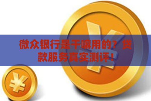 微众银行是干嘛用的？贷款服务真实测评！