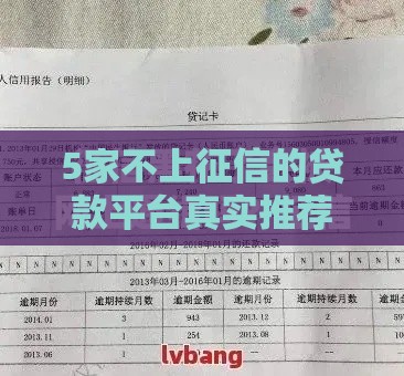 5家不上征信的贷款平台真实推荐